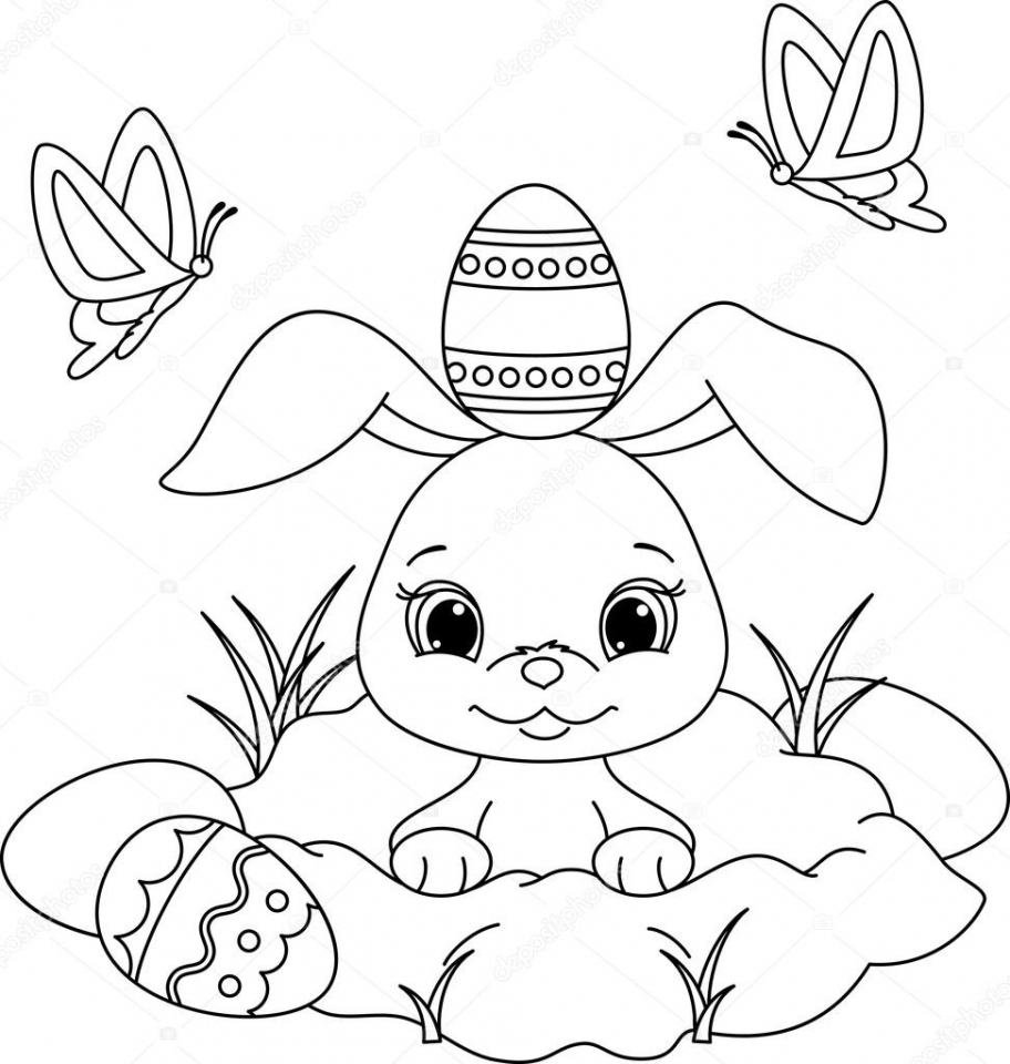 easter bunny coloring pages for preschool - photo #20