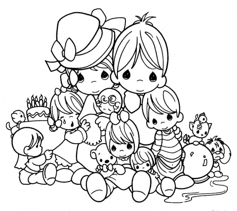 178 Simple Free Precious Moments Coloring Pages with Animal character