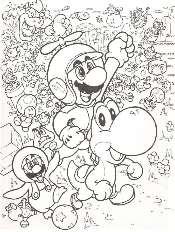 Get This Mario Bros coloring pages free qab5m