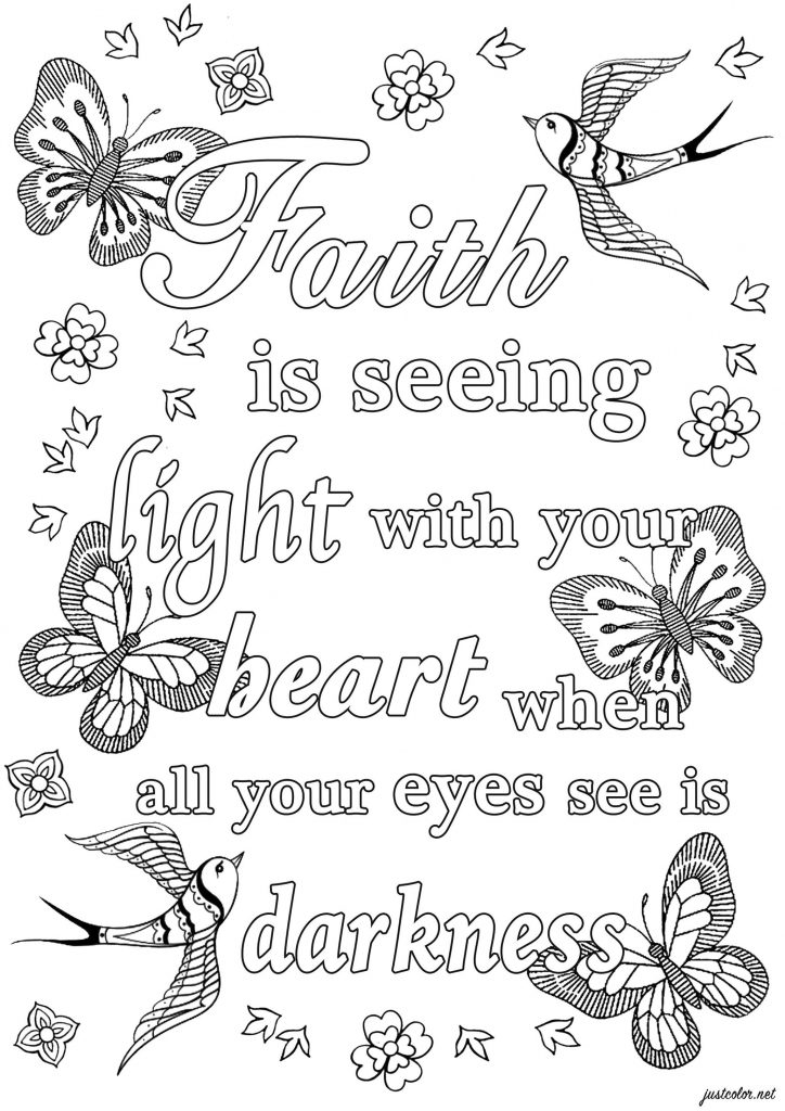 Get This Printable Adult Coloring Pages Quotes Faith in Darkness