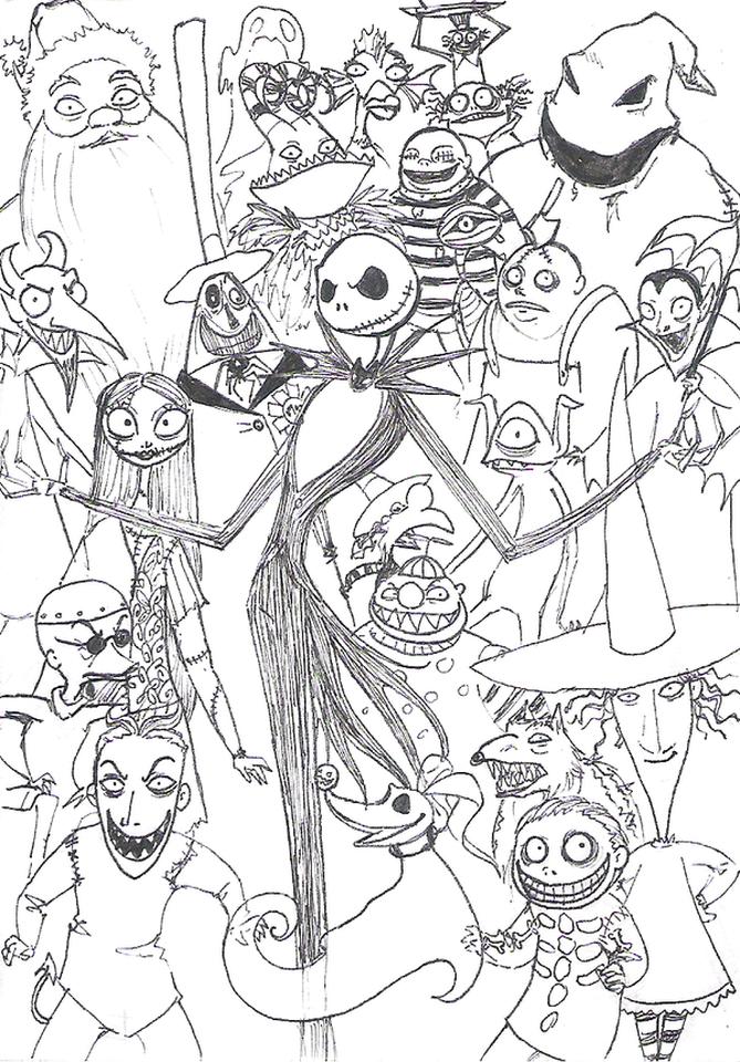 Get This Nightmare Before Christmas Coloring Pages Halloween okn7