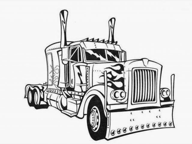 Get This Easy Printable Optimus Prime Coloring Page for Children la4xx