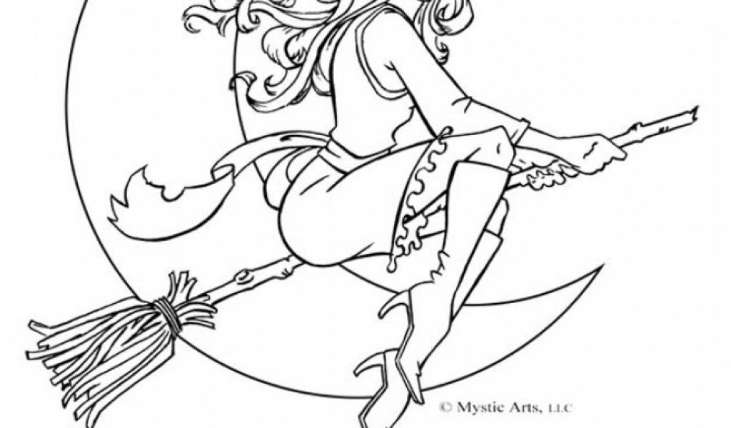 simple witch coloring pages - photo #3