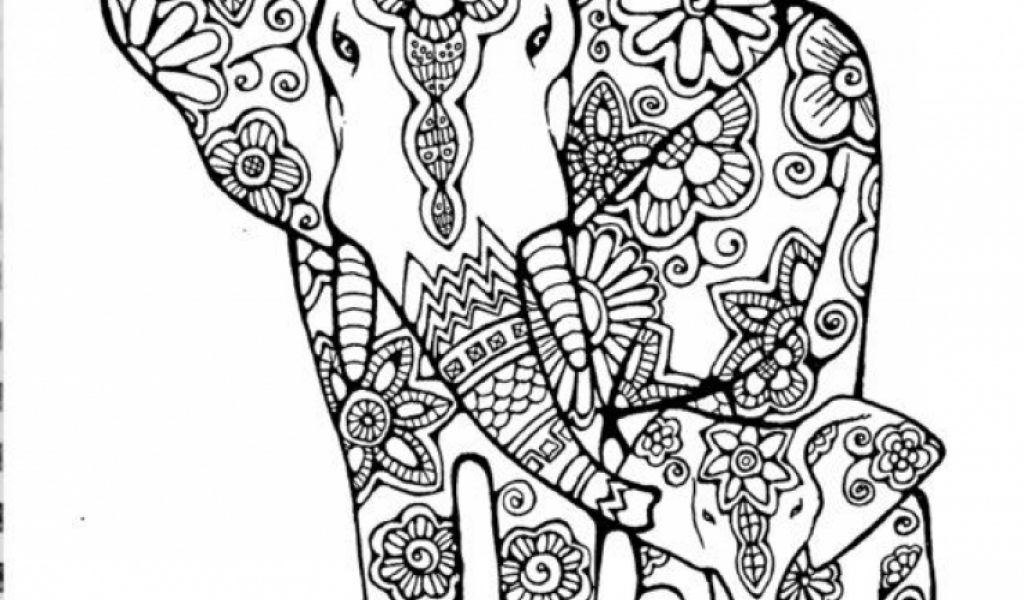Get This Hard Elephant Coloring Pages for Adults 89631