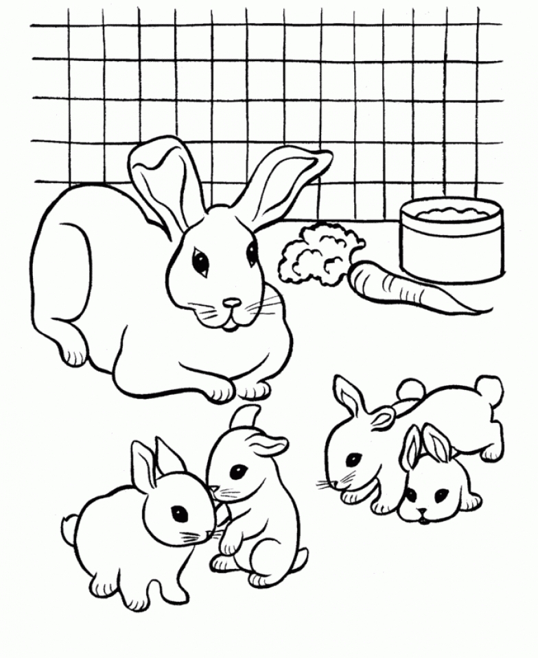 get this easy printable rabbit coloring pages for children