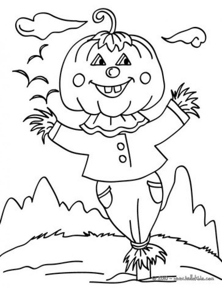Easy Preschool Printable Scarecrow Coloring Pages A5bzr