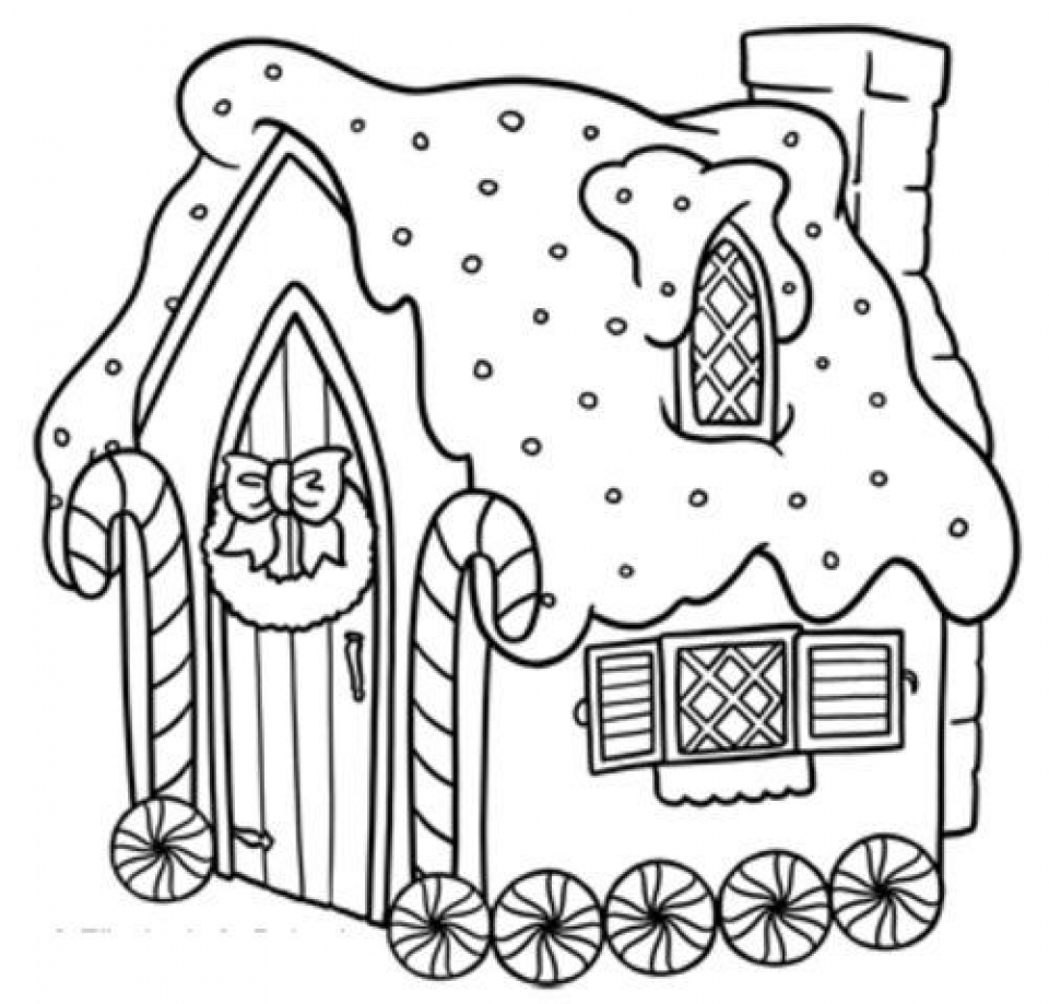 Get This Easy Printable Gingerbread House Coloring Pages for Children PTyqX