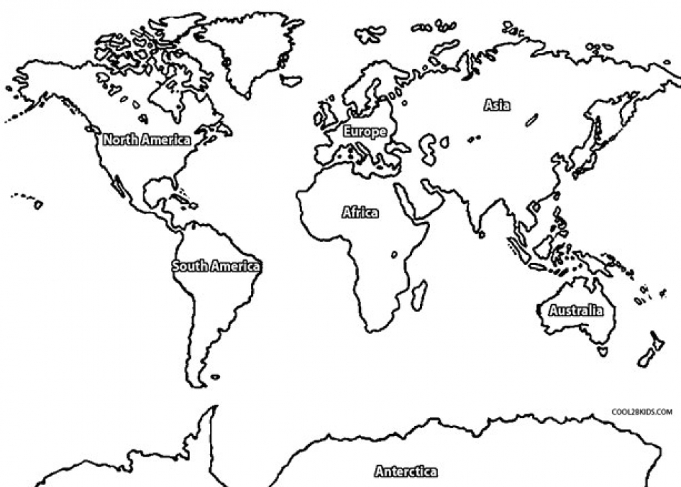 World Map Printable Coloring Page - Printable World Holiday