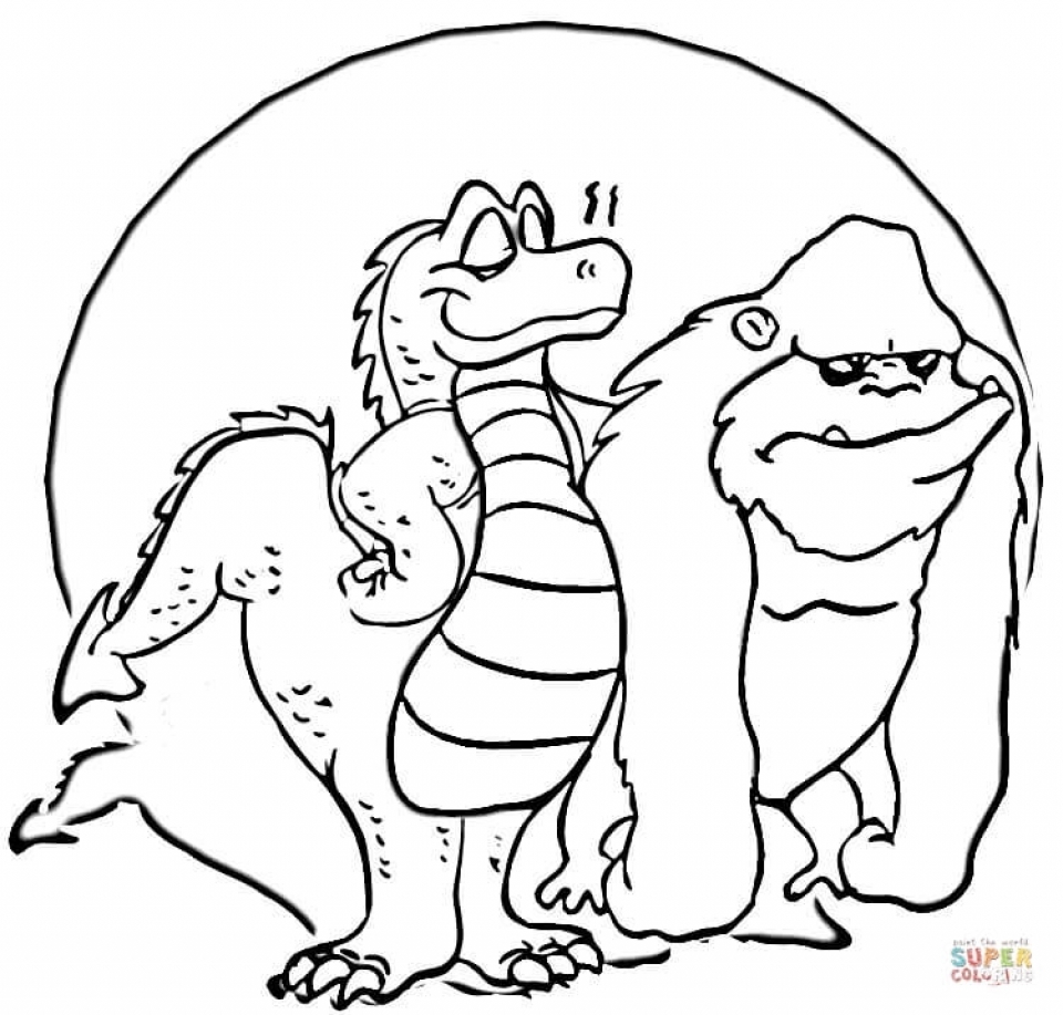 Get This Free Picture of Godzilla Coloring Pages mbYjg
