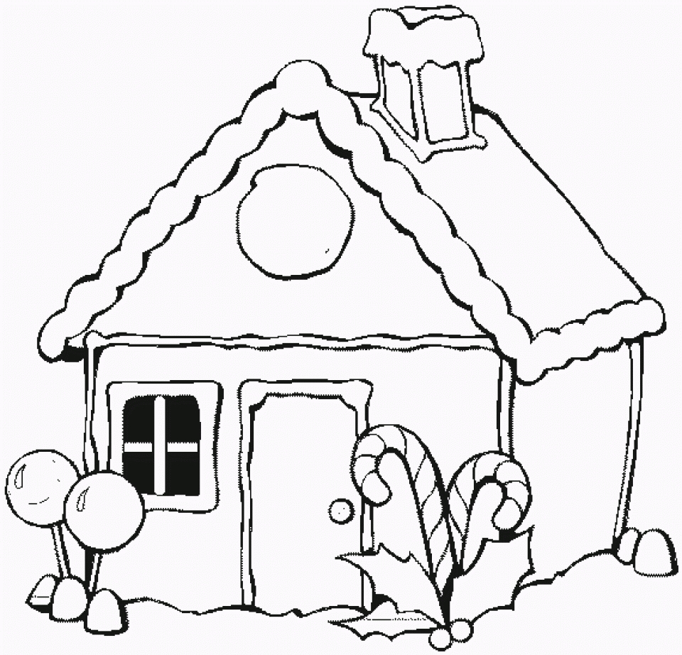 Get This Free Preschool Gingerbread House Coloring Pages to Print OLoEv