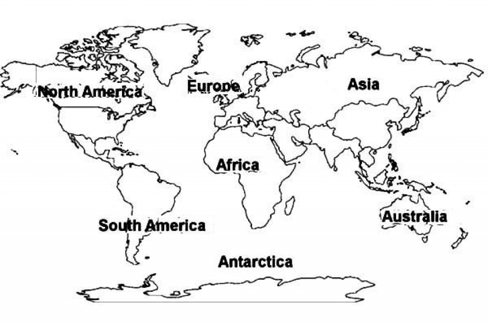 Preschool World Map Printable