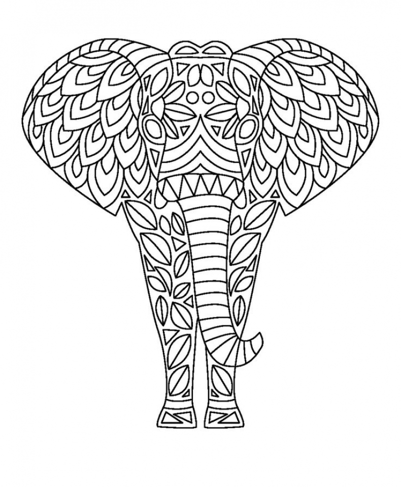 Download Elephant Face Page Adult Coloring Pages