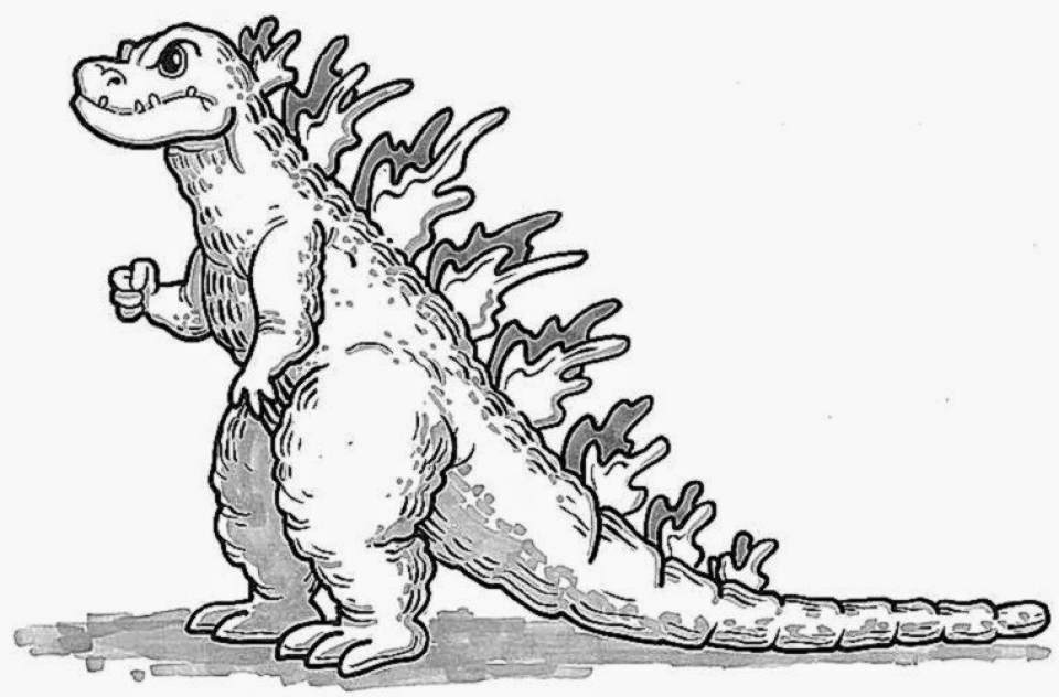 get this free printable godzilla coloring pages for kids i86om