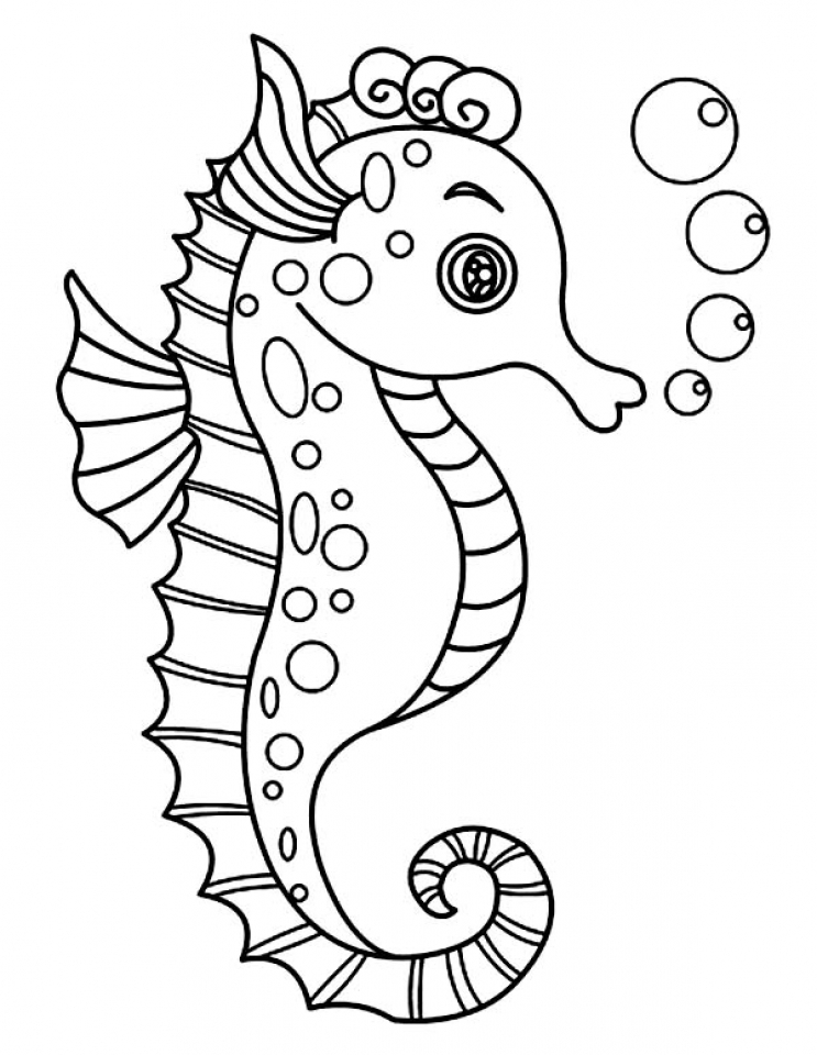 Get This Free Seahorse Coloring Pages 47124