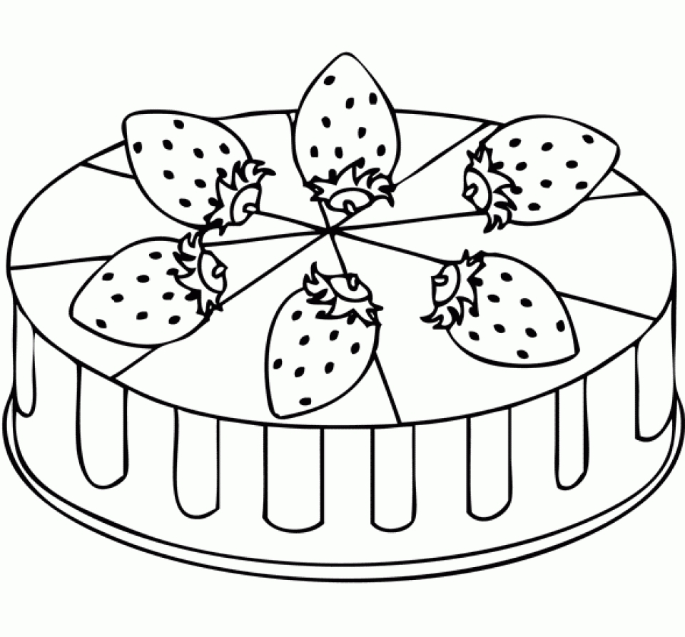 Simple Cake Coloring Page