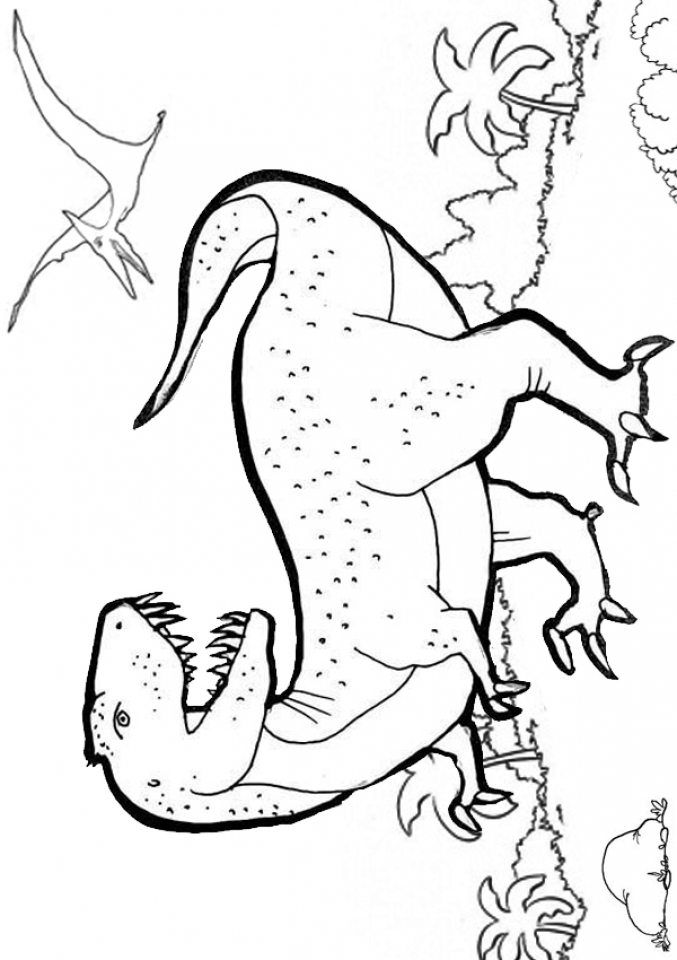 Kleurplaat Dinosaurus T Rex Dino's Kleurplaten :: Kleurplatenpagina Nl