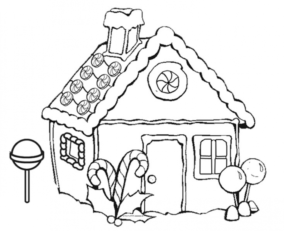Get This Gingerbread House Coloring Pages Free for Kids 