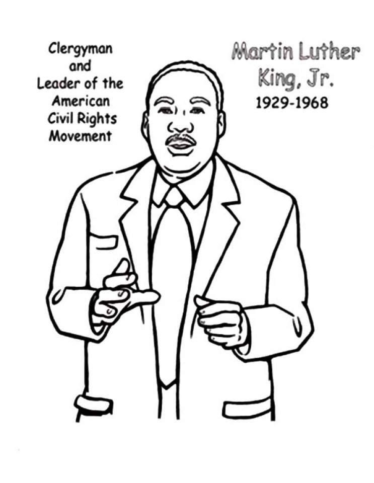 Printable Martin Luther King Jr Coloring Page