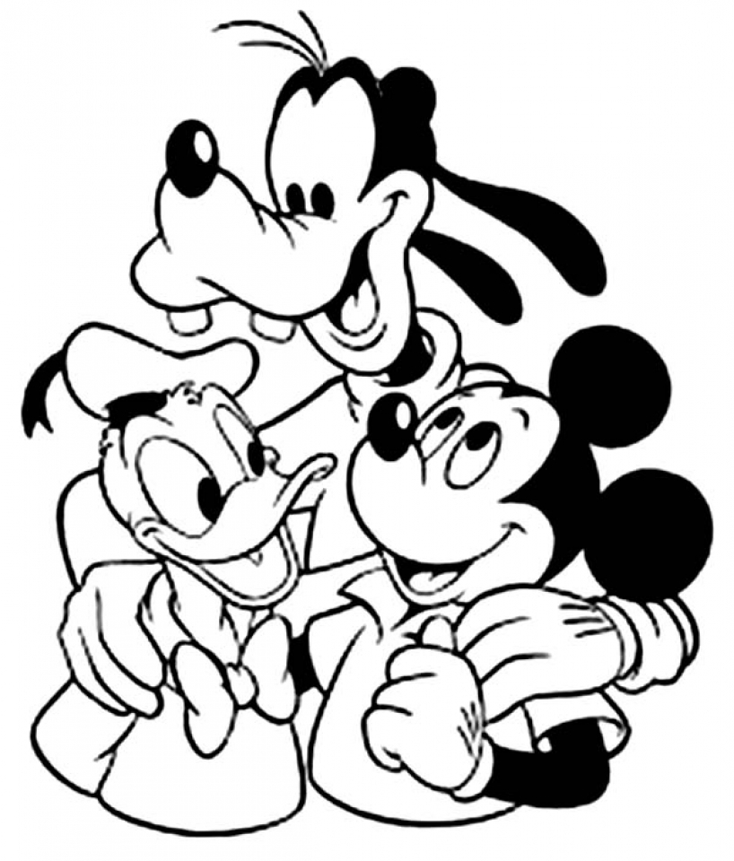 summer mickey mouse coloring pages