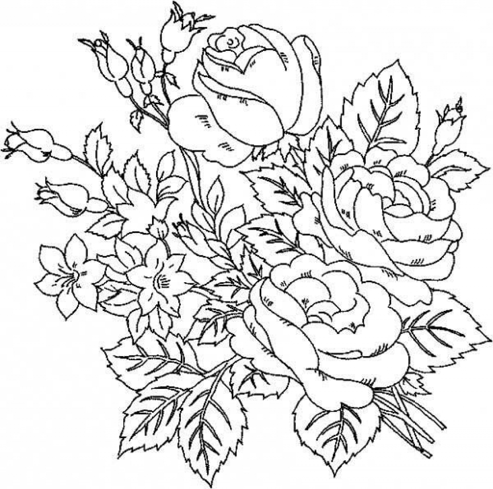 Get This Online Roses Coloring Pages for Adults 17433