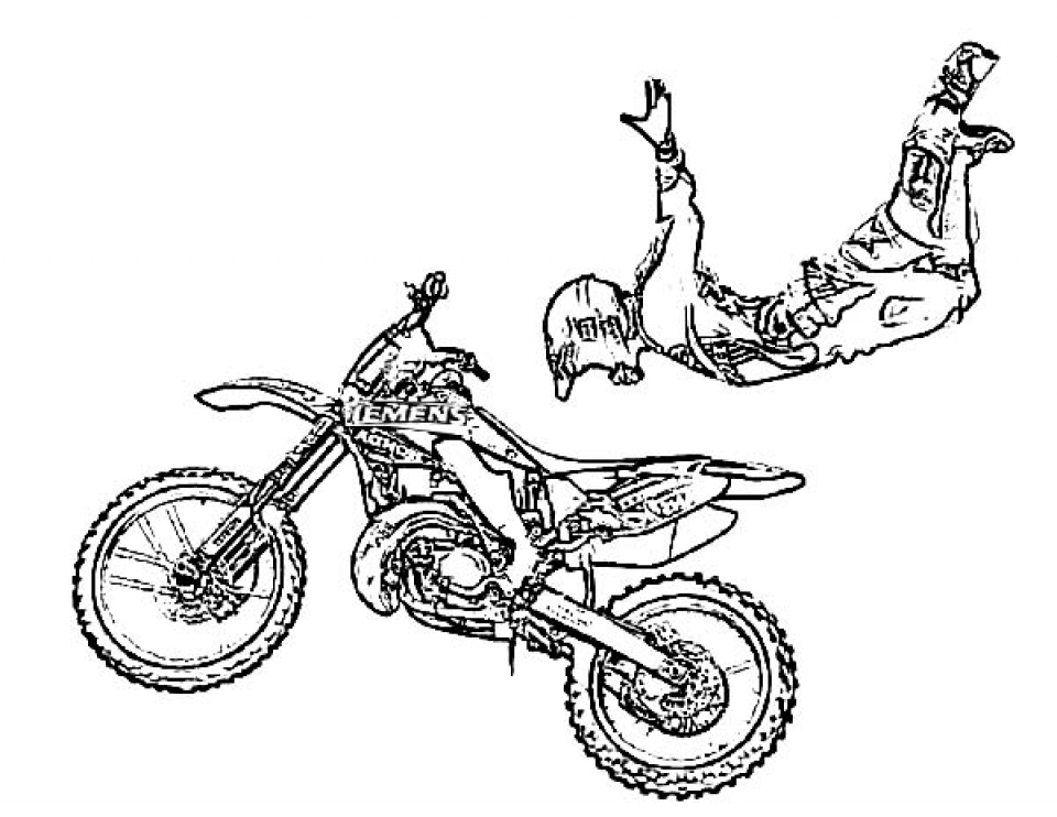 dirt bike coloring page high quality