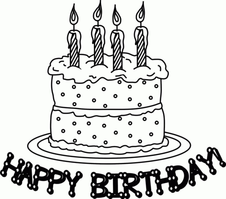 Printable Birthday Cake Coloring Pages Online 64038