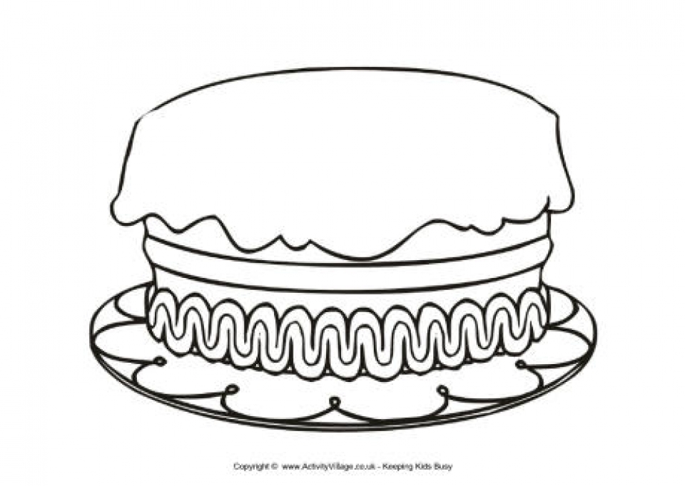 856 Simple Birthday Cake Coloring Page With No Candles for Adult