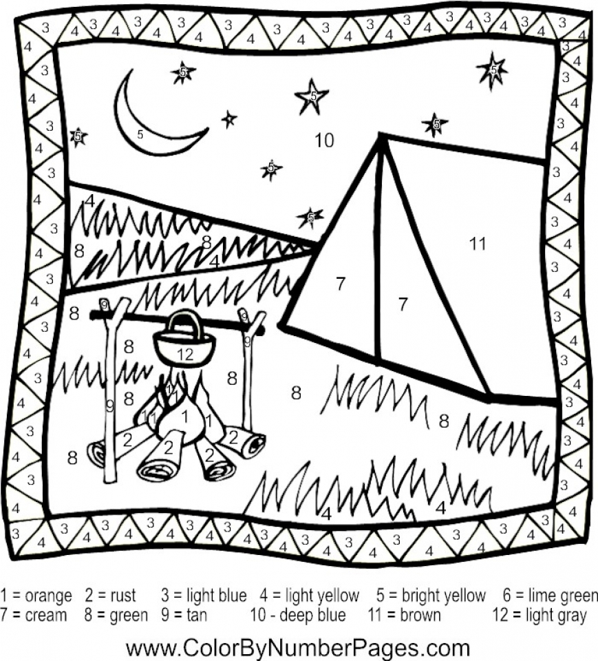 Printable Camping Coloring Pages line