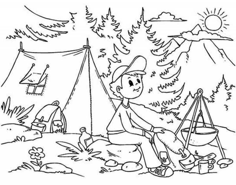 camping dot to dot coloring pages - photo #18