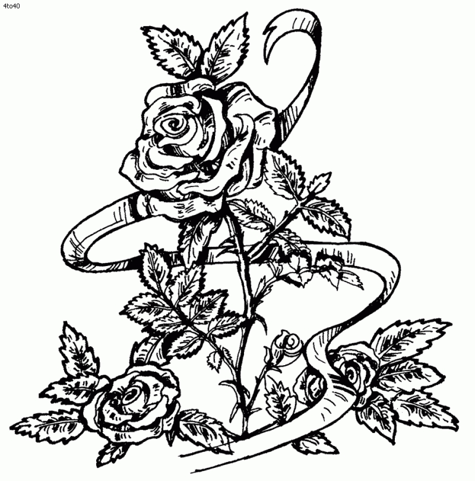 Printable Adult Coloring Pages Rose Coloring Pages