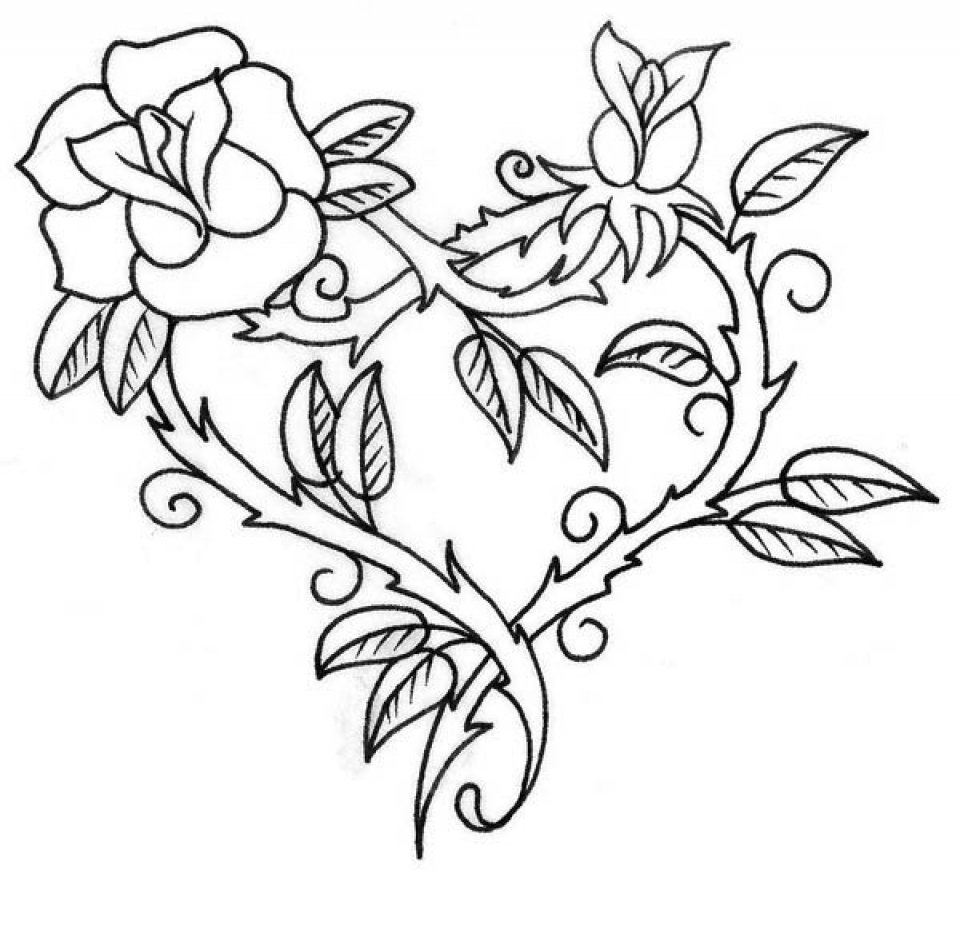 Get This Printable Roses Coloring Pages for Adults 73400