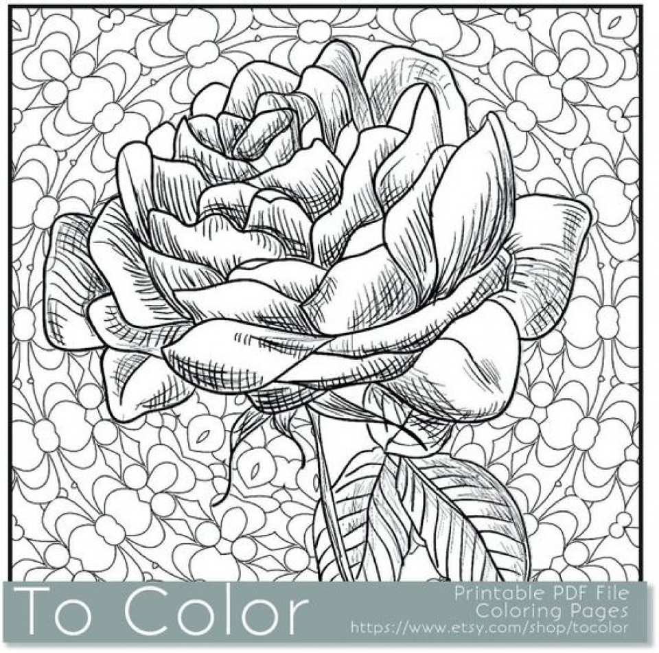 Get This Printable Roses Coloring Pages for Adults Online 20 