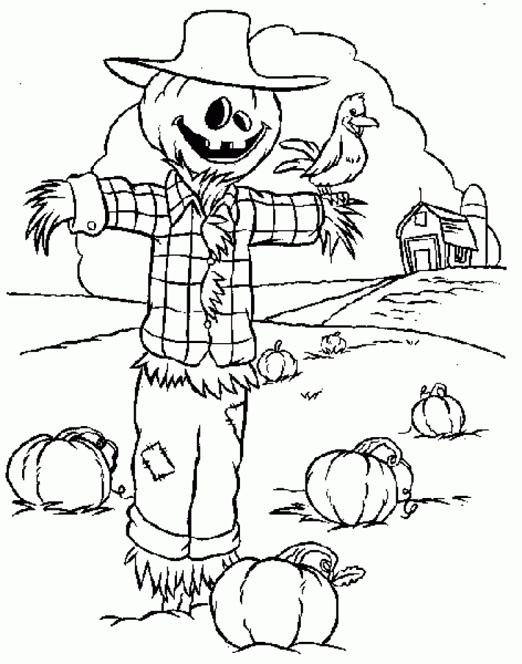Get This Printable Scarecrow Coloring Pages for Kids BKj66