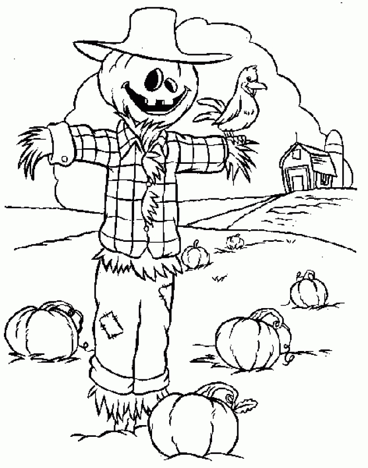 Printable Scarecrow Patterns Cut Out Sketch Coloring Page