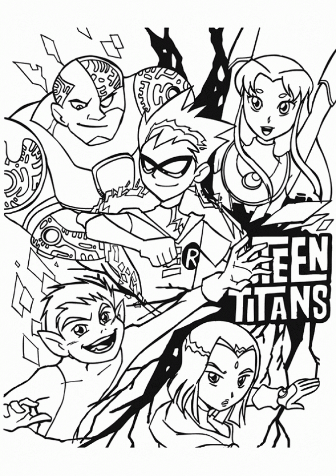 20 Free Printable Teen Titans Coloring Pages