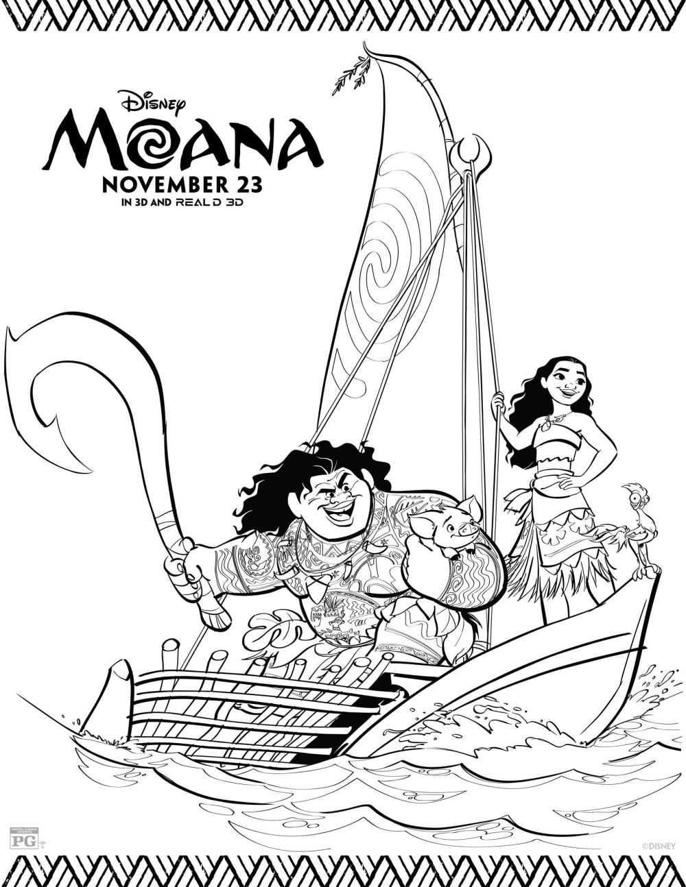 Download 20+ Free Printable Disney Princess Moana Coloring Pages - EverFreeColoring.com