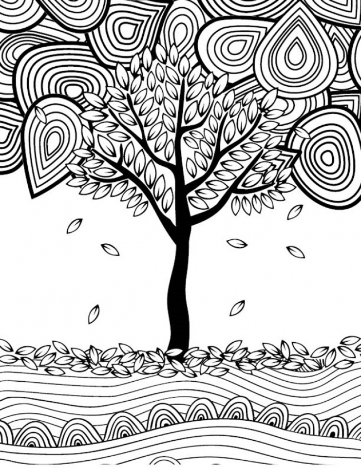 difficult fall coloring pages - photo #2