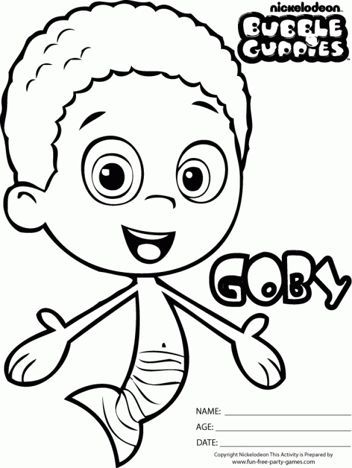 officer gil bubble guppies coloring sheet