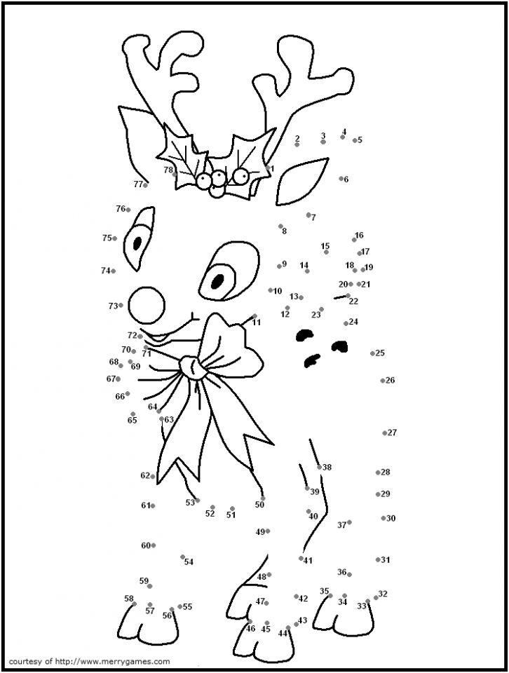 20 Free Printable Christmas Dot To Dot Coloring Pages EverFreeColoring