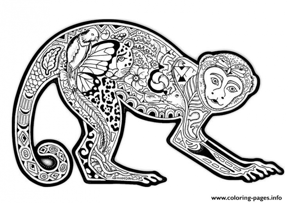 20+ Free Printable Difficult Animals Coloring Pages for Adults