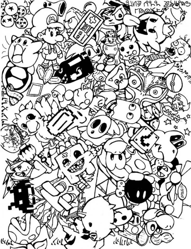 Get This Free Doodle Art Coloring Pages for Adults bbc54