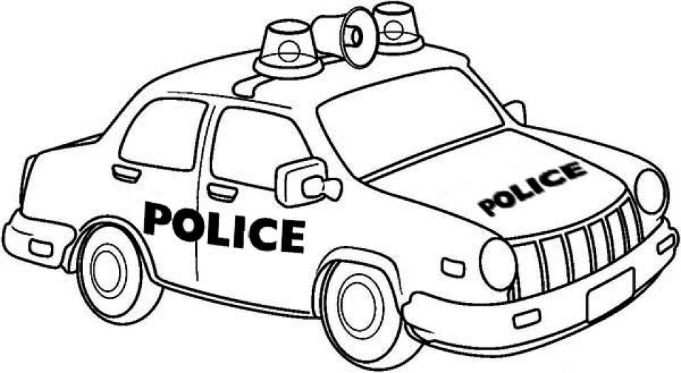 Printable Police Car Coloring Pages - Minimalist Blank Printable