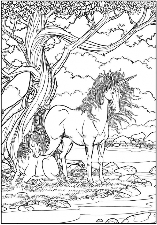 adult unicorn coloring pages free printable