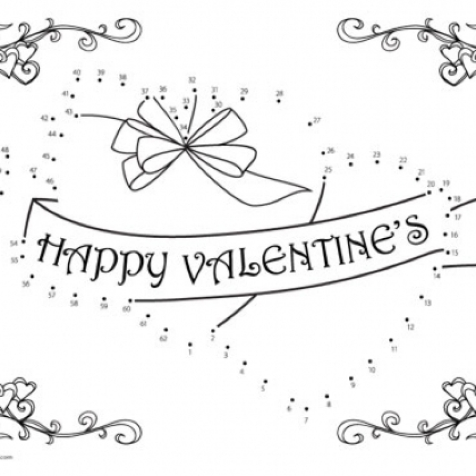 Free Valentine Dot to Dot Coloring Pages VQKC7