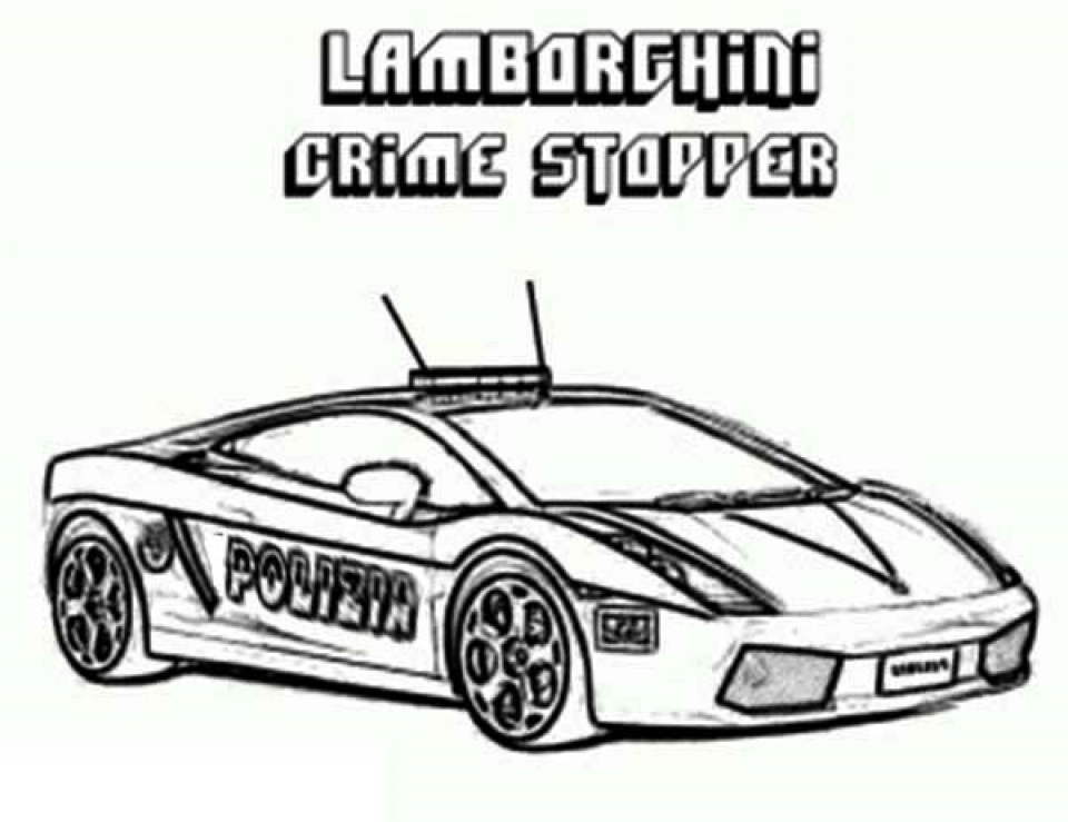 New Police Car Dodge Charger Coloring Pages Printable