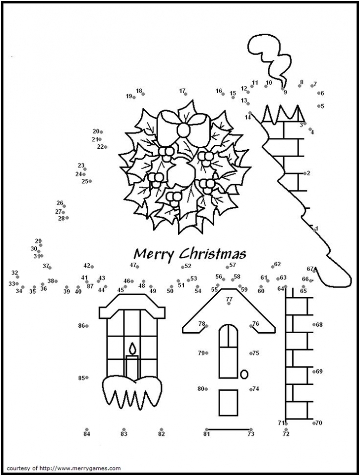 Get This Printable Christmas Dot To Dot Coloring Pages Online N9F5U