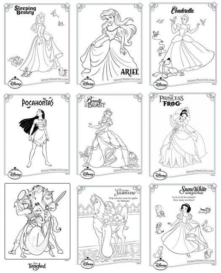 20+ Free Printable Disney Princesses Coloring Pages