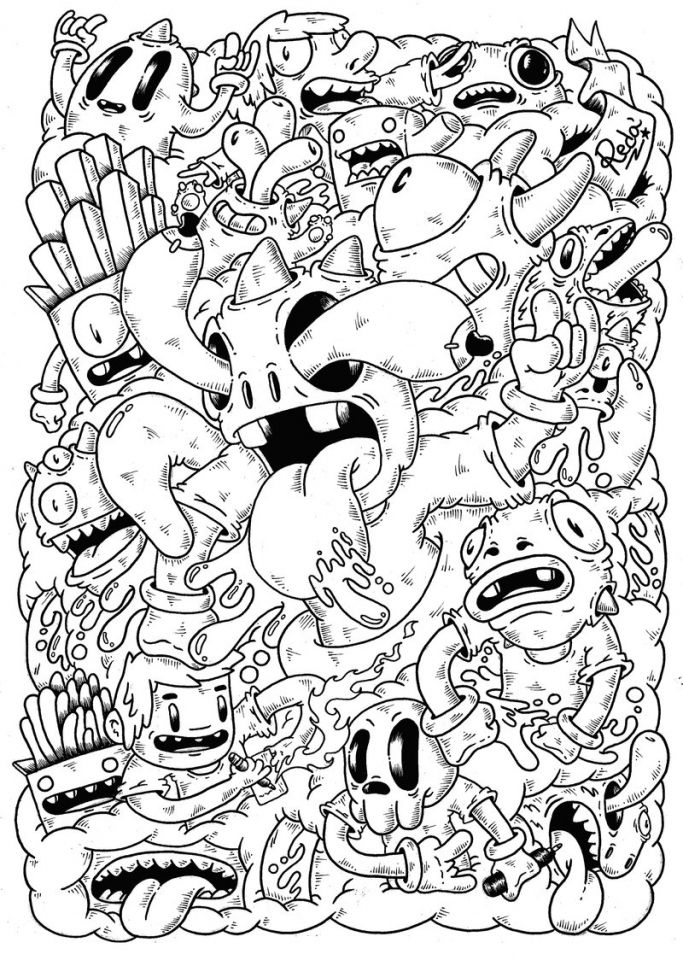 Get This Printable Doodle Art Coloring Pages for Grown Ups YDC49