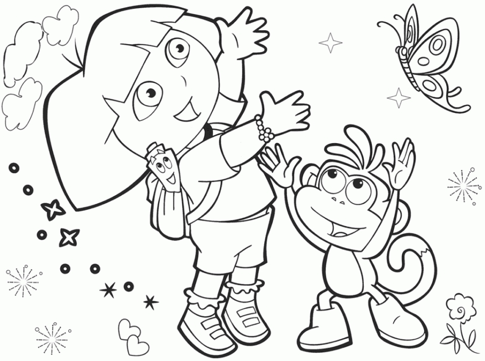 Get This Printable Dora The Explorer Coloring Pages Online mnbb28
