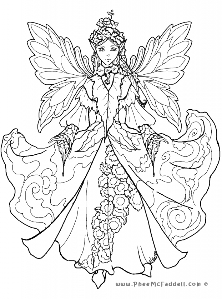 Get This Printable Hard Coloring Pages of Angel for Grown